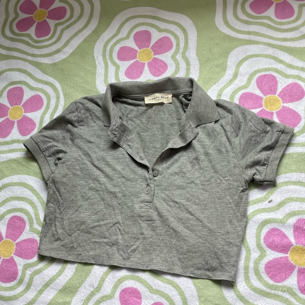 Button down crop top